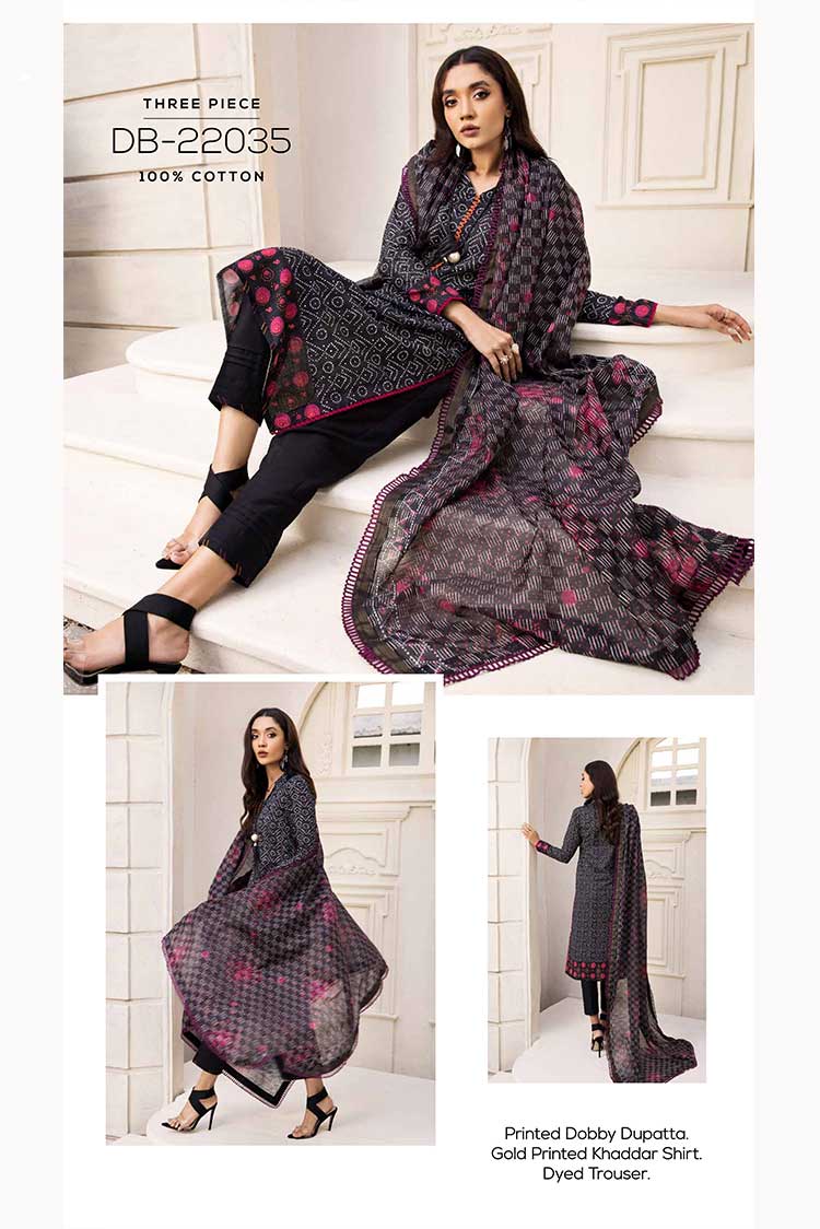 Picture of Gul Ahmed - 3 PC Embroidered Khaddar Suit DB22035 Winter Collection Vol 3 - Available at Raja Sahib