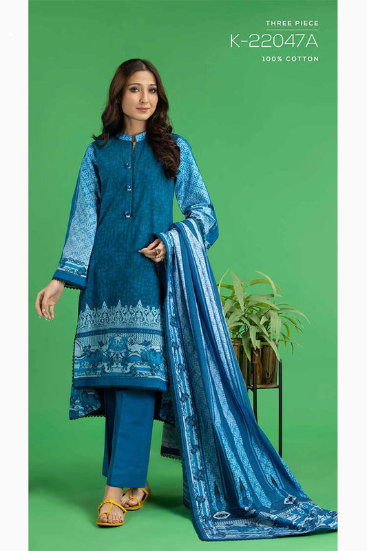 Picture of Gul Ahmed - 3 PC Embroidered Khaddar Suit K22047A Winter Collection Vol 3 - Available at Raja Sahib