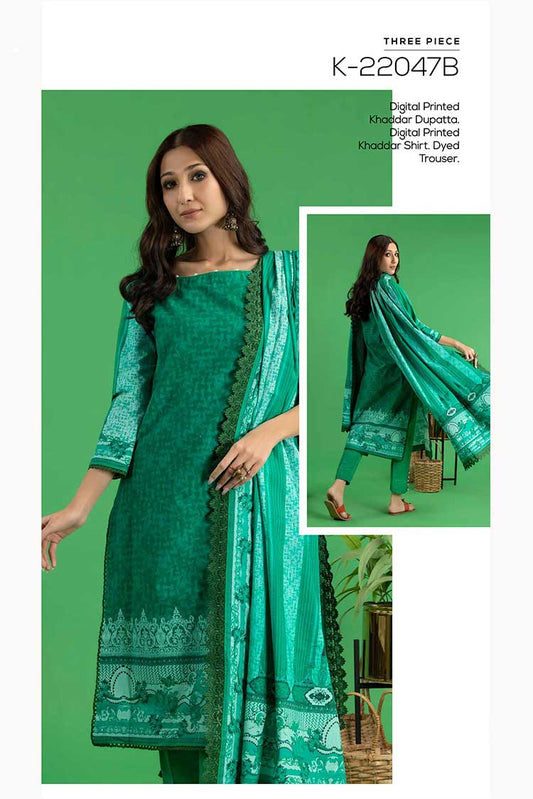 Picture of Gul Ahmed - 3 PC Embroidered Khaddar Suit K22047B Winter Collection Vol 3 - Available at Raja Sahib