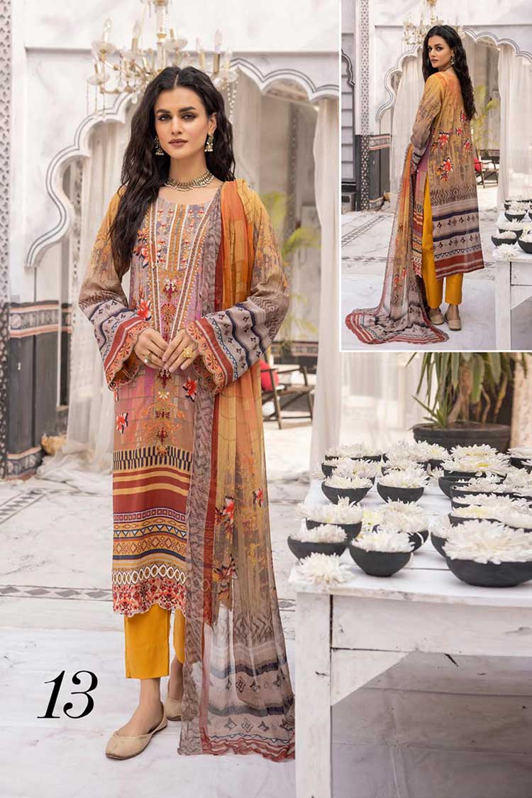 Picture of Shaista - Design 13 Haram Embroidered Lawn Collection - Available at Raja Sahib