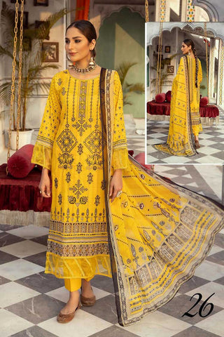 Design 26 Mehwish Embroidered Lawn Collection