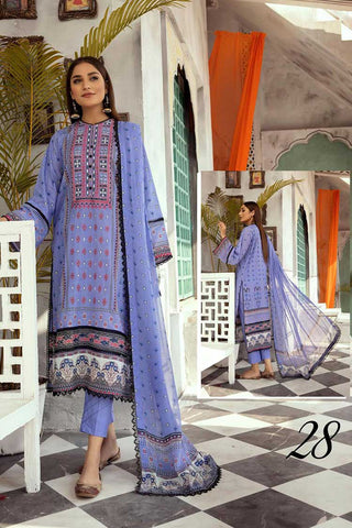 Design 28 Mehwish Embroidered Lawn Collection