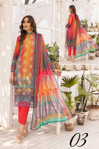 Design 03 Zarkis Exclusive Sequence Chikankari Lawn Collection Vol 8