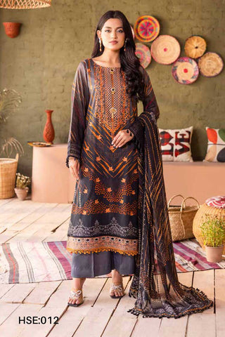 HSE 012 Hooriya Embroidred Lawn Collection