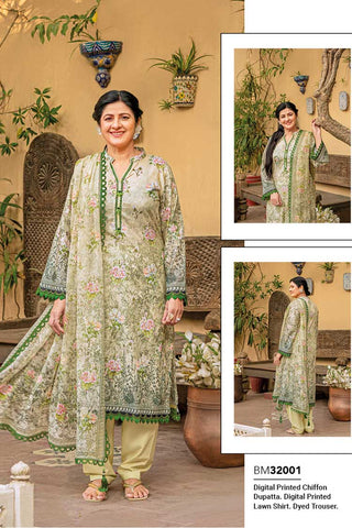 3 PC Printed Lawn Suit BM32001 Mother Collection