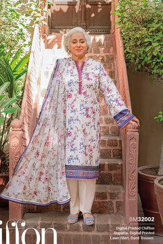 3 PC Printed Lawn Suit BM32002 Mother Collection