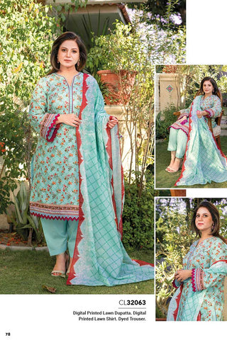 3 PC Printed Lawn Suit CL32063 Mother Collection