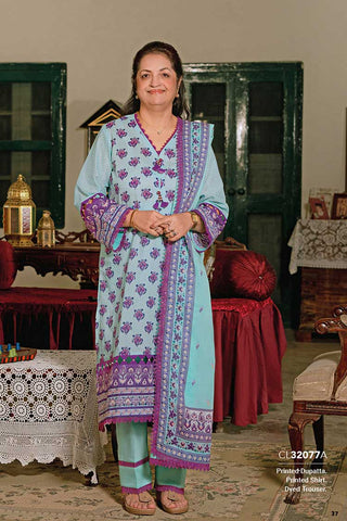 3 PC Printed Lawn Suit CL32077A Mother Collection