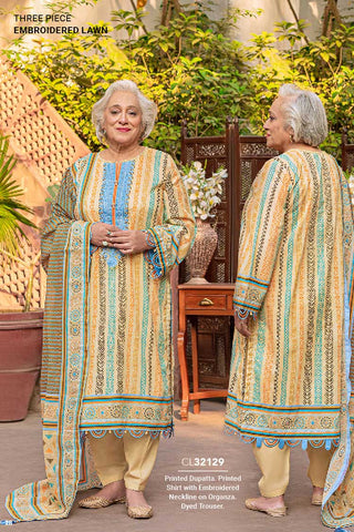 3 PC Embroidered Lawn Suit CL32129 Mother Collection