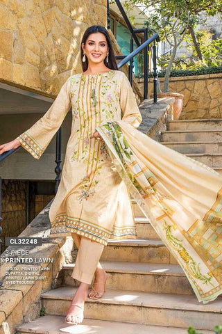 3 PC Printed Lawn Suit CL32248 Summer Essential Lawn Collection