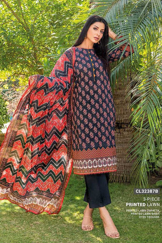 3 PC Printed Lawn Suit CL32387B Summer Essential Lawn Collection