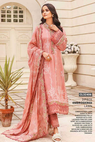 3 PC Embroidered Lawn Suit CL32406 Summer Essential Lawn Collection