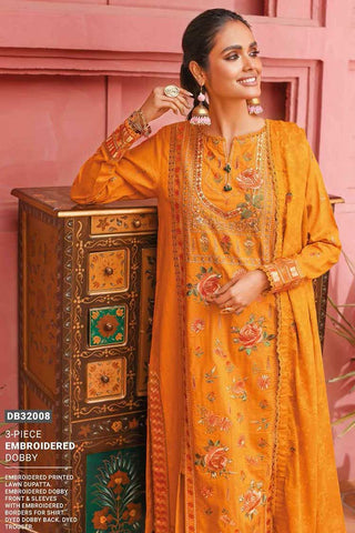 3 PC Embroidered Lawn Suit DB32008 Summer Essential Lawn Collection