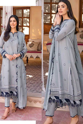 3 PC Embroidered Lawn Suit DN32025 Summer Essential Lawn Collection