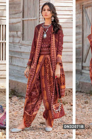 3 PC Printed Lawn Suit DN32071B Summer Essential Lawn Collection