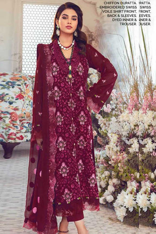 3 PC Embroidered Swiss Voile Suit LSV32012 Summer Premium Lawn Collection