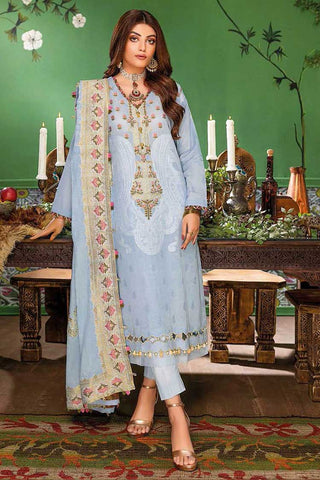 3 PC Embroidered Jacquard Suit MJ32038 Summer Premium Lawn Collection