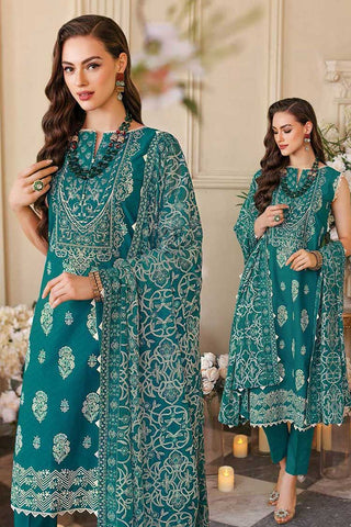 3 PC Embroidered Lawn Suit PM32033 Summer Premium Lawn Collection