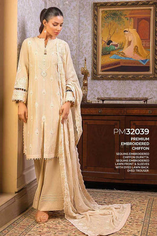 3 PC Embroidered Lawn Suit PM32039 Summer Premium Lawn Collection