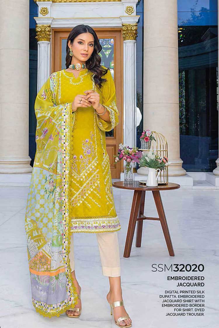 Picture of Gul Ahmed - 3 PC Embroidered Jacquard Suit SSM32020 Summer Premium Lawn Collection - Available at Raja Sahib