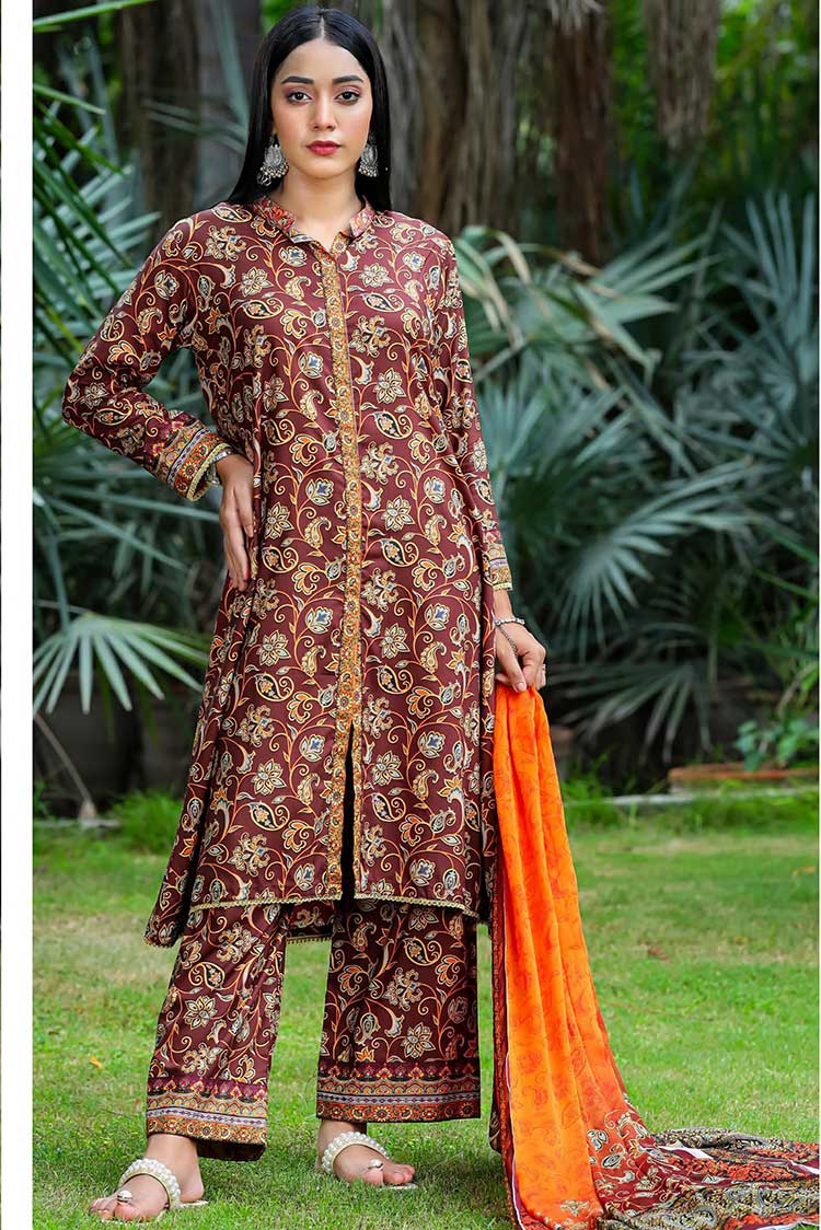 Picture of Qalamkar - AN 04 Aangan Prints Fall Winter Linen Collection Vol 1 - Available at Raja Sahib