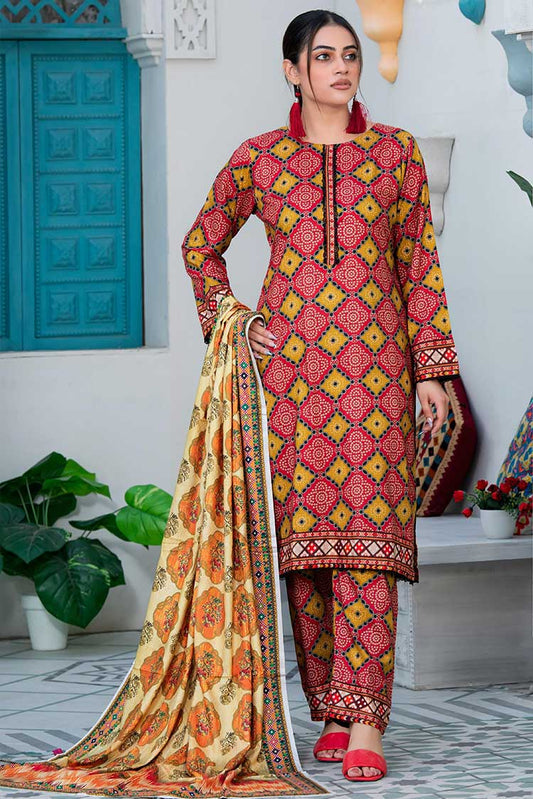 Picture of Qalamkar - AN 01 AangAN Prints Fall Winter Linen Collection Vol 2 - Available at Raja Sahib