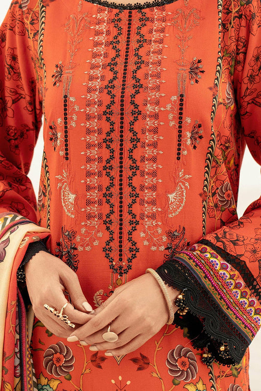 Picture of Lala - LW 0030 Blossom Embroidered Slub Linen Collection - Available at Raja Sahib