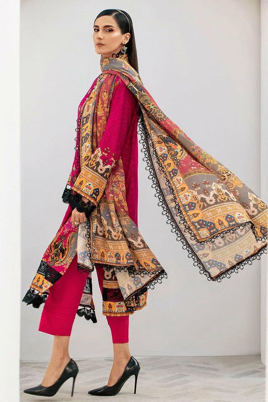 Picture of Lala - LW 0033 Blossom Embroidered Slub Linen Collection - Available at Raja Sahib