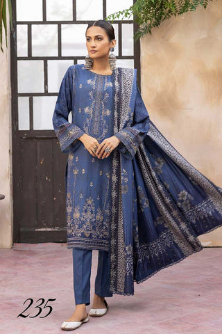 Design 235 Sania Dhanak Digital Printed Embroidered Collection