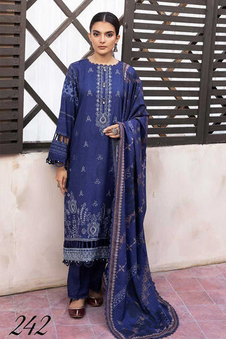 Design 242 Sania Dhanak Digital Printed Embroidered Collection