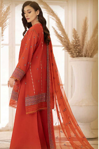 Aayra - 01 Vermilion Swiss Lawn Collection