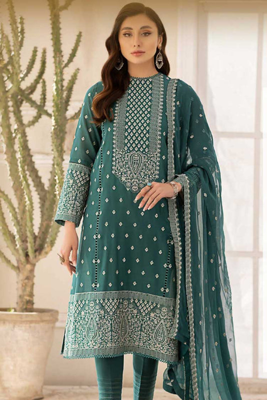 Picture of Aayra - 02 Pear Green Swiss Lawn Collection - Available at Raja Sahib