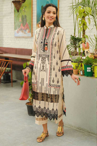 06 Ivory Tunic Embroidered Lawn Kurti Collection