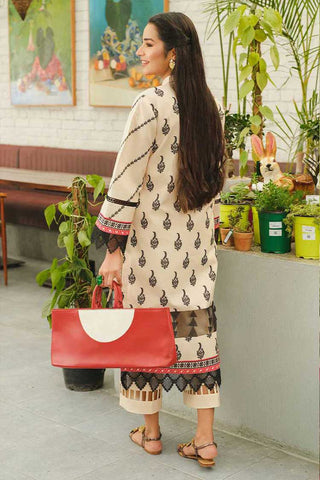 06 Ivory Tunic Embroidered Lawn Kurti Collection