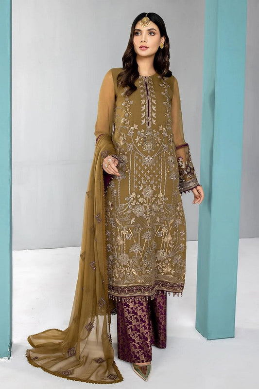 Picture of Flossie - K 1302 Rose Gold Kuch Khas Embroidered Chiffon Collection Vol 13 - Available at Raja Sahib