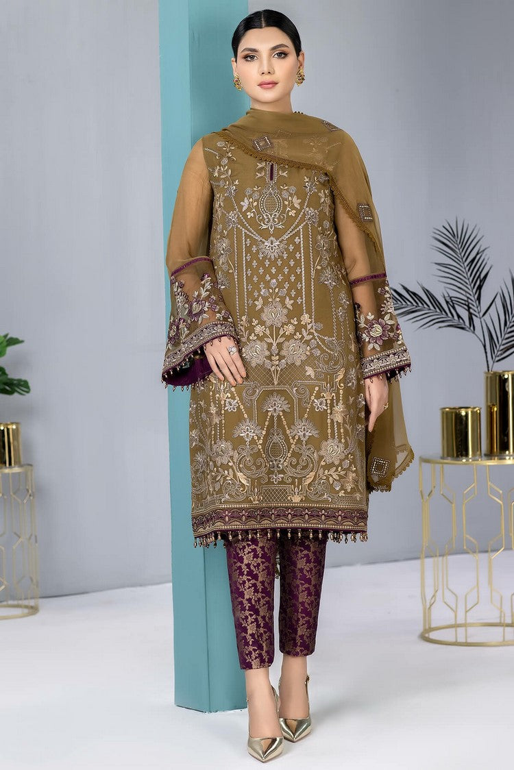 Picture of Flossie - K 1302 Rose Gold Kuch Khas Embroidered Chiffon Collection Vol 13 - Available at Raja Sahib