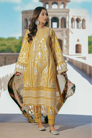 D 01 Canary Mustard Bahar e Nau Luxury Eid Lawn Collection