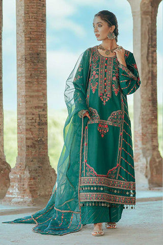 D 06 Bottle Green Bahar e Nau Luxury Eid Lawn Collection