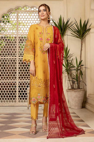 06 Saffron Aura Luxury Lawn Collection