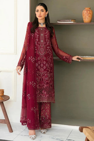 S 1205 Apple Red Safeera Luxury Chiffon Collection Vol 12