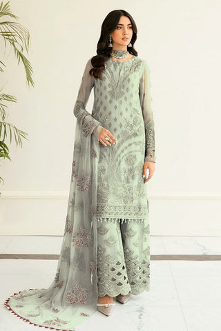 S 1206 Pistachio Safeera Luxury Chiffon Collection Vol 12