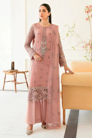 S 1208 Shell Pink Safeera Luxury Chiffon Collection Vol 12