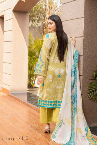 Design 10 Embroidered Lawn Collection Vol 1