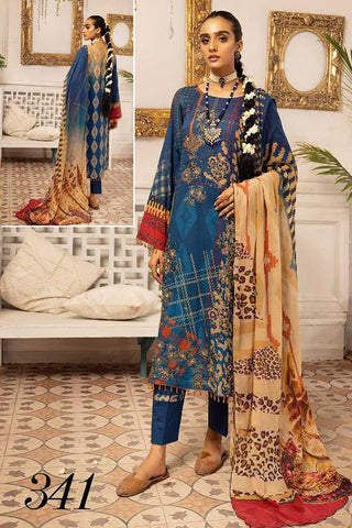 Design 341 Hand Made Embroidered Lawn Collection