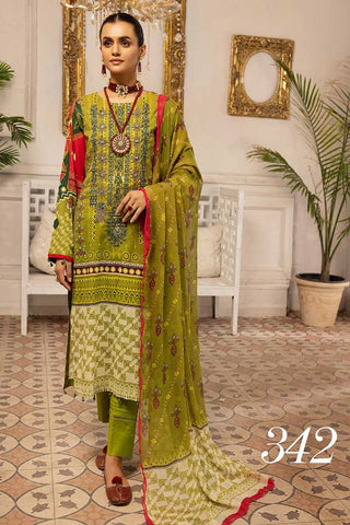 Design 342 Hand Made Embroidered Lawn Collection