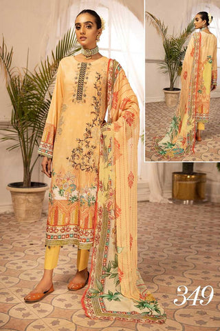 Design 349 Hand Made Embroidered Lawn Collection