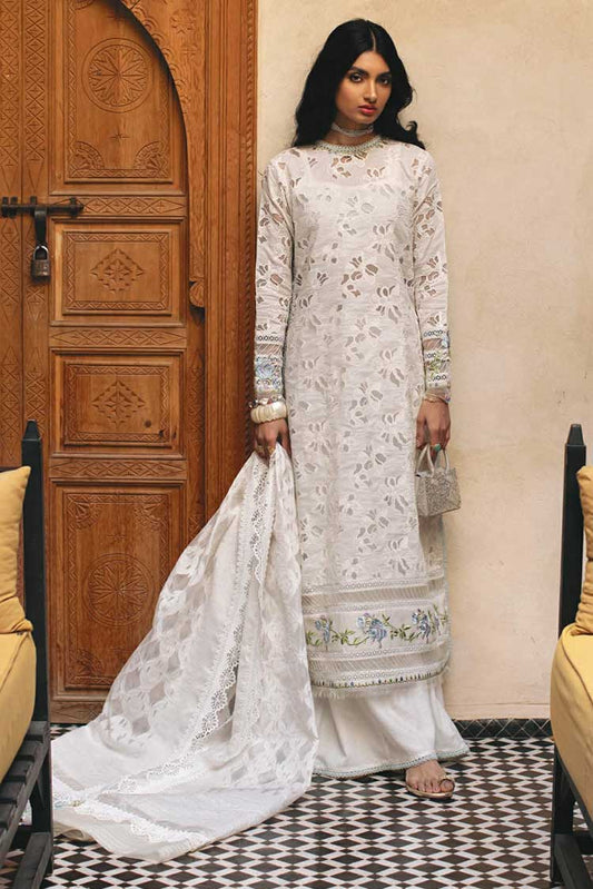 Picture of Farah Talib Aziz - FTA 06 Ourika Ivory Kesh Luxury Lawn Collection - Available at Raja Sahib