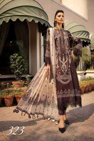 Design 323 Printed Embroidered Lawn Collection