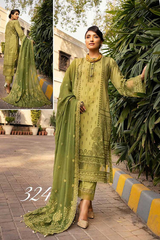 Design 324 Printed Embroidered Lawn Collection