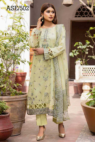 ASE 502 Areeha Embroidered Textured Lawn Collection